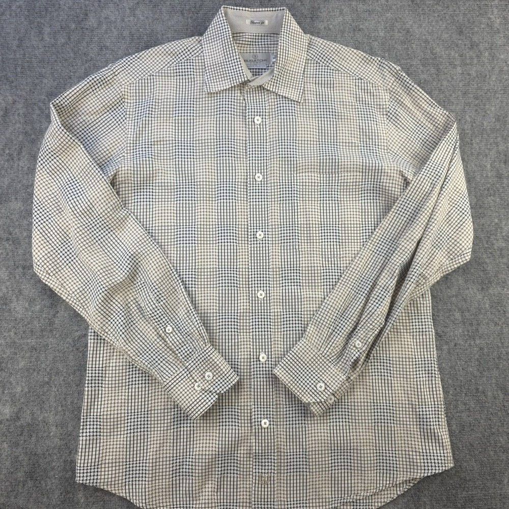 Bugatchi Shirt Medium Shaped Fit Executive‎ Collection Long Sleeve Multicolor